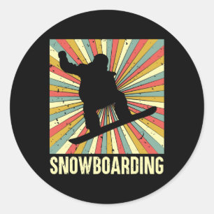 Adesivo Redondo Vintage Ride Snowboard