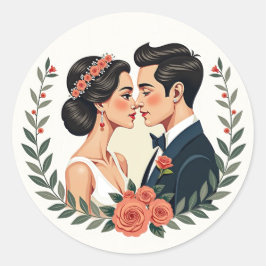 Adesivo Redondo Vintage Romance Sticker