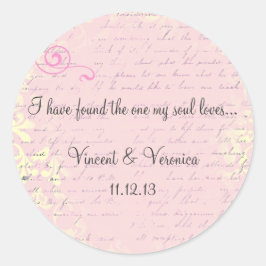 Adesivo Redondo Vintage Romântico com Bíblia Verso