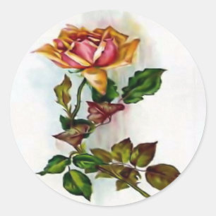 Adesivo Redondo Vintage Rosa Sticker