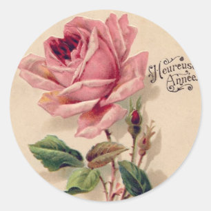Adesivo Redondo Vintage Rosa Stickers