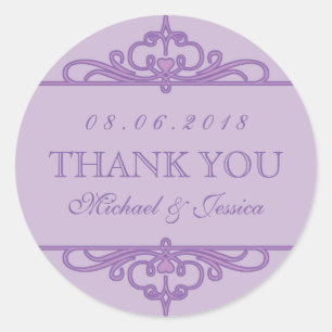 Adesivo Redondo Vintage Roxo Vintage Virl Ornaire Party Favor dos 