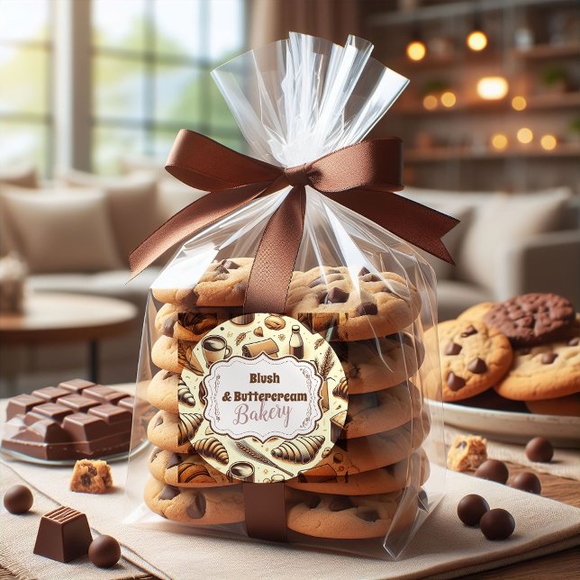 Adesivo Redondo Vintage Rustic Bakery (Criador carregado)