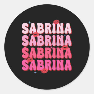 Adesivo Redondo Vintage Sabrina Nome Personalizado I Love Sabrina 