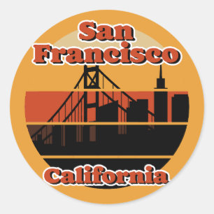 Adesivo Redondo Vintage San Francisco California