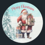 Adesivo Redondo Vintage Santa Claus Natal<br><div class="desc">Estes Papais noeis bonitos são perfeitos para cartas, pacotes, sacos de presentes e muito mais, e certamente aumentam o dia do destinatário durante a época de férias. Espero que te faça feliz. Esse é o meu objetivo e a minha paixão! ⭐ Você pode ser criativo e personalizar todas as minhas...</div>