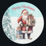 Adesivo Redondo Vintage Santa Claus Natal<br><div class="desc">Estes Papais noeis bonitos são perfeitos para cartas, pacotes, sacos de presentes e muito mais, e certamente aumentam o dia do destinatário durante a época de férias. Espero que te faça feliz. Esse é o meu objetivo e a minha paixão! ⭐ Você pode ser criativo e personalizar todas as minhas...</div>