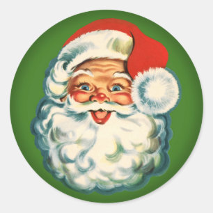 Adesivo Redondo Vintage Santa Claus Round Sticker