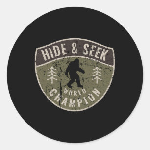 Adesivo Redondo Vintage Sasquatch Esconde-Se E Procure O Grande Ca
