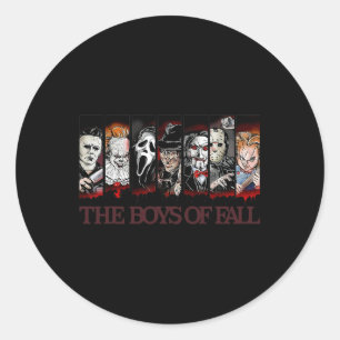 Adesivo Redondo Vintage Scary Horror Movie Halloween-Ação de Graça