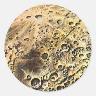 Adesivo Redondo Vintage Science Fiction, Rocket Ship Over the Moon