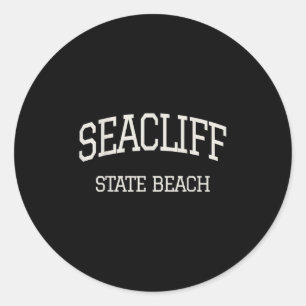Adesivo Redondo Vintage Seacliff State Beach Monterey Ca Californi