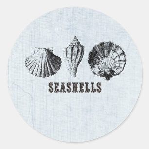 Adesivo Redondo Vintage Seashells