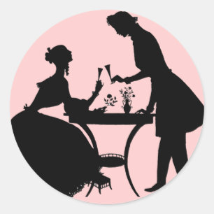 Adesivo Redondo Vintage Silhouette