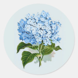 Adesivo Redondo Vintage Sky Blue Hydrangea