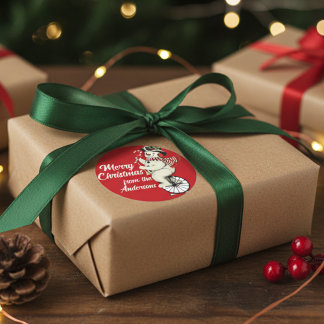 Adesivo Redondo Vintage Snowman No Natal Personalizado Do Unicamp