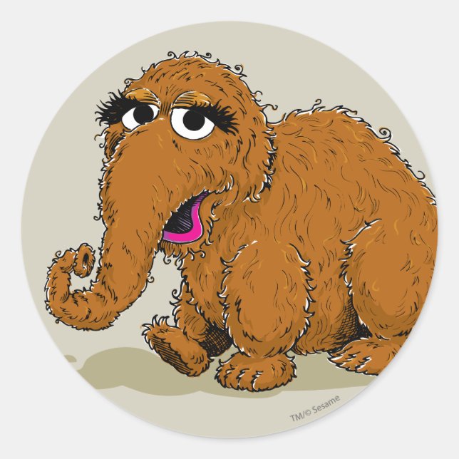 Adesivo Redondo Vintage Snuffleupagus (Frente)