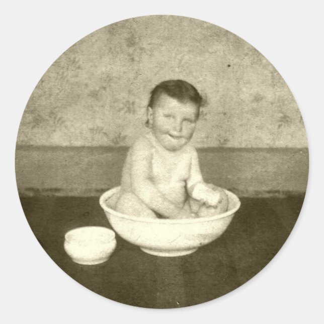 Adesivo Redondo Vintage Sticker 1890 (Frente)