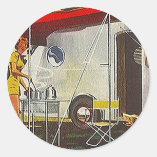 Adesivo Redondo Vintage Sticker Tin Can Aluminium Camper Glaming