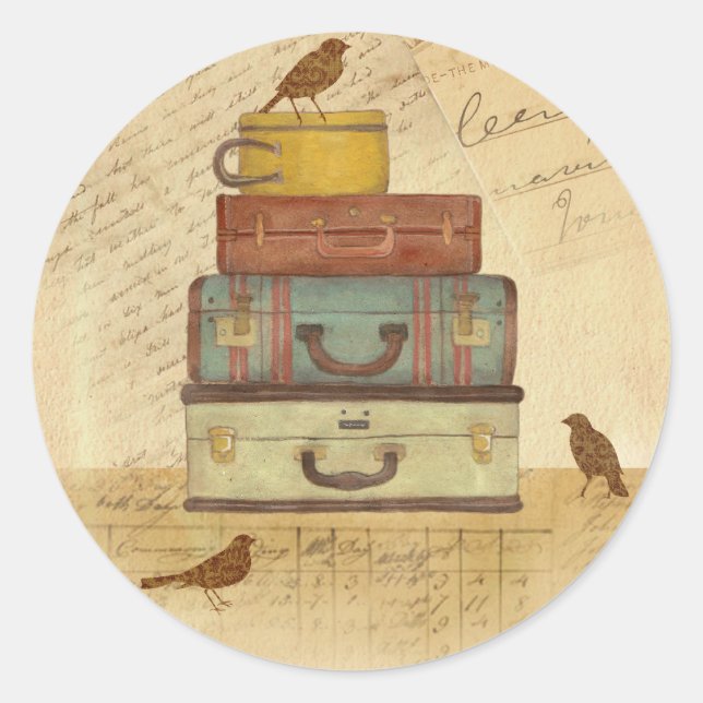 Adesivo Redondo Vintage Style Sticker (Frente)