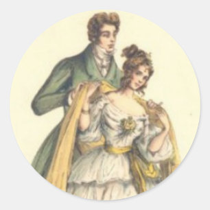 Adesivo Redondo Vintage Style Victorian First Christmas Sticker