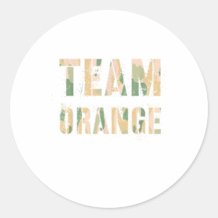 Adesivo Redondo Vintage Team Orange Camo Summer Camp Game Colo
