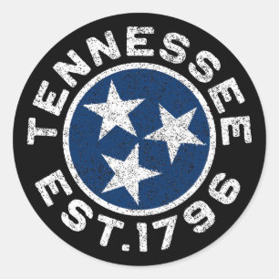 Adesivo Redondo Vintage Tennessee