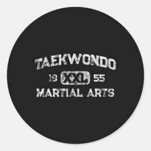 Adesivo Redondo Vintage Tkd Taekwondo Estudante Martial Karate Mar