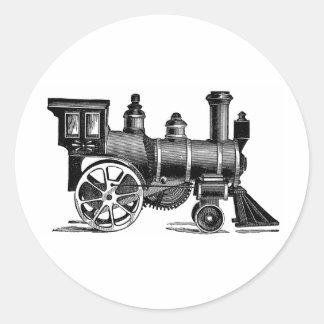 Adesivo Redondo Vintage Train