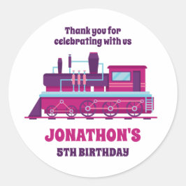 Adesivo Redondo Vintage Train Party Favor do Aniversário de crianç