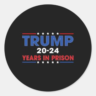 Adesivo Redondo Vintage Trump 20-24 Anos Na Prisão Engraçado Anti-