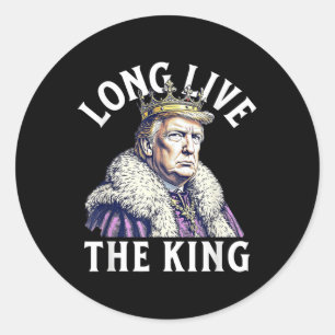 Adesivo Redondo Vintage Trump Vive O Patriótico Rei Americano