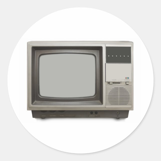 Adesivo Redondo vintage tv (Frente)
