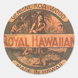 Adesivo Redondo Vintage Ukulele Sticker