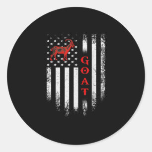 Adesivo Redondo Vintage USA Flag Goat