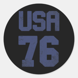 Adesivo Redondo Vintage Usa Shirt 4 De Julho Quarto Estado Unidos