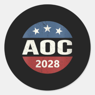 Adesivo Redondo Vintage Vintage Alexandria Ocasio-cortez Presi