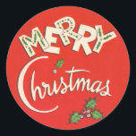 Adesivo Redondo Vintage - Vintage Felry Christmas Sticker<br><div class="desc">Vintage - Vintage Felry Christmas Sticker</div>