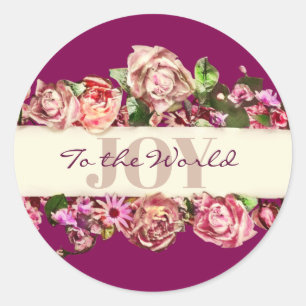 Adesivo Redondo Vintage Vintage, Joia Floral Para O Mundo