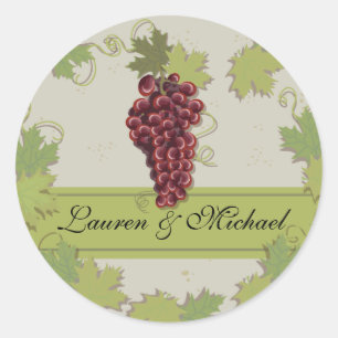 Adesivo Redondo Vintage Vintage Vineyard Stickers