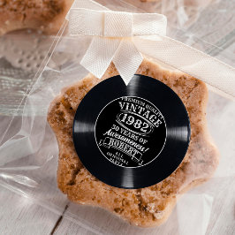 Adesivo Redondo Vintage Vinyl Record Milestone Personalizado Anive