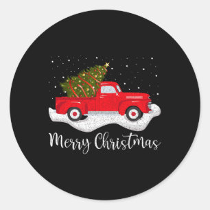 Adesivo Redondo Vintage Wagon Árvore De Natal No Carro Xmas Red Tr