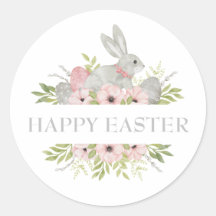 Vintage Watercolor Páscoa Coelho e Ovos Saudação