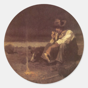 Adesivo Redondo Vintage Western Cowboys, Plains Herder, NC Wyeth