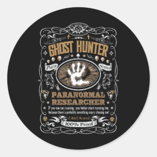 Adesivo Redondo Vintage Whiskey Label Ghost Hunter