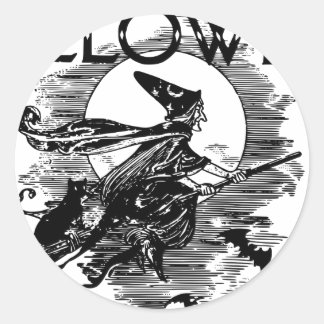Adesivo Redondo Vintage Witch Halloween