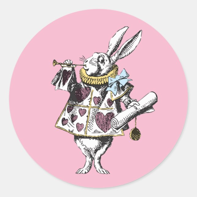 Adesivo Redondo Vintage Wonderland Rabbit (Frente)