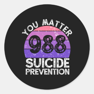 Adesivo Redondo Vintage You Problem 988 Suicida Prevention Awarene