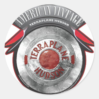 ADESIVO REDONDO VINTAGEM AMERICANA TERRA PLANE HUDSON