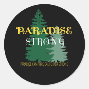 Adesivo Redondo vintagem forte do acampamento de paraíso fire cali